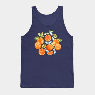 Oranges on Navy Tank Top